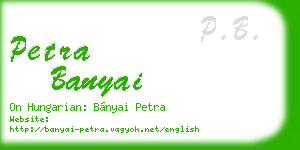 petra banyai business card