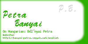 petra banyai business card